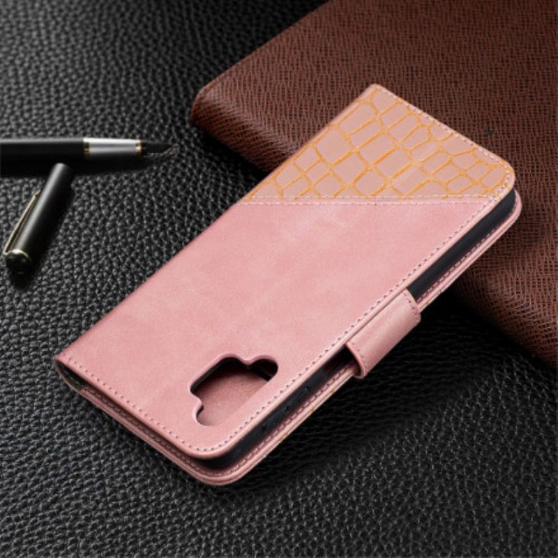 Flip Cover Samsung Galaxy A32 5G Klassisk Krokodilleskind