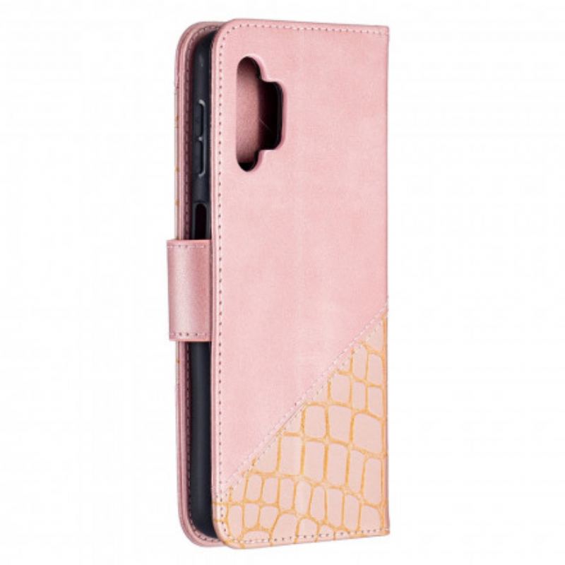 Flip Cover Samsung Galaxy A32 5G Klassisk Krokodilleskind