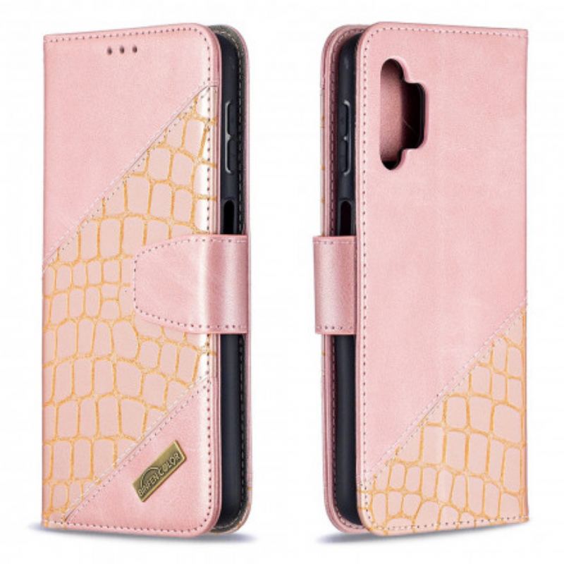 Flip Cover Samsung Galaxy A32 5G Klassisk Krokodilleskind