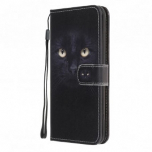 Flip Cover Samsung Galaxy A32 5G Med Snor Strappy Black Cat Eyes