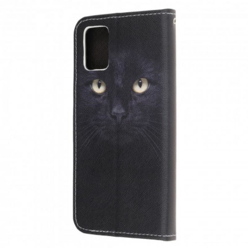 Flip Cover Samsung Galaxy A32 5G Med Snor Strappy Black Cat Eyes