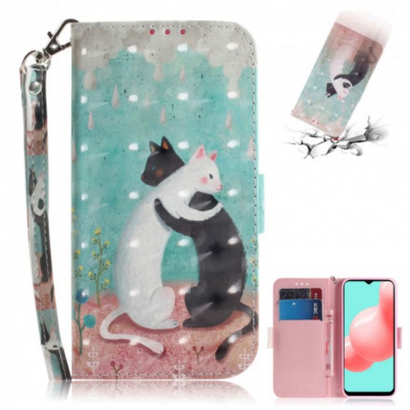 Flip Cover Samsung Galaxy A32 5G Med Snor Strappy Cat Friends