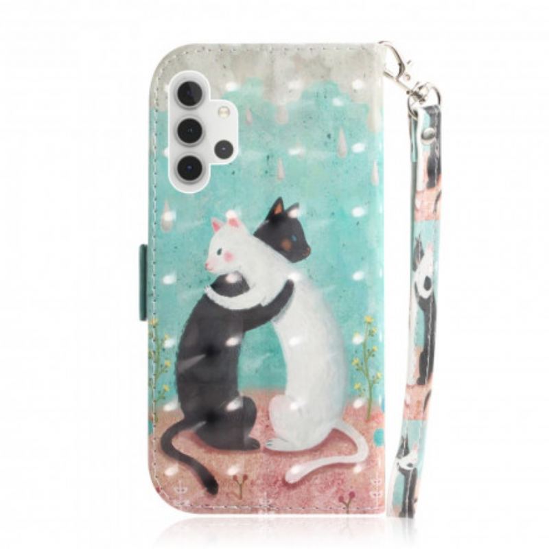 Flip Cover Samsung Galaxy A32 5G Med Snor Strappy Cat Friends