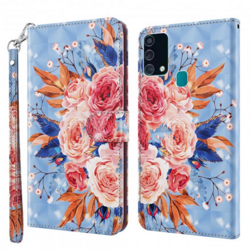 Flip Cover Samsung Galaxy A32 5G Romantisk Lysplet Med Snor