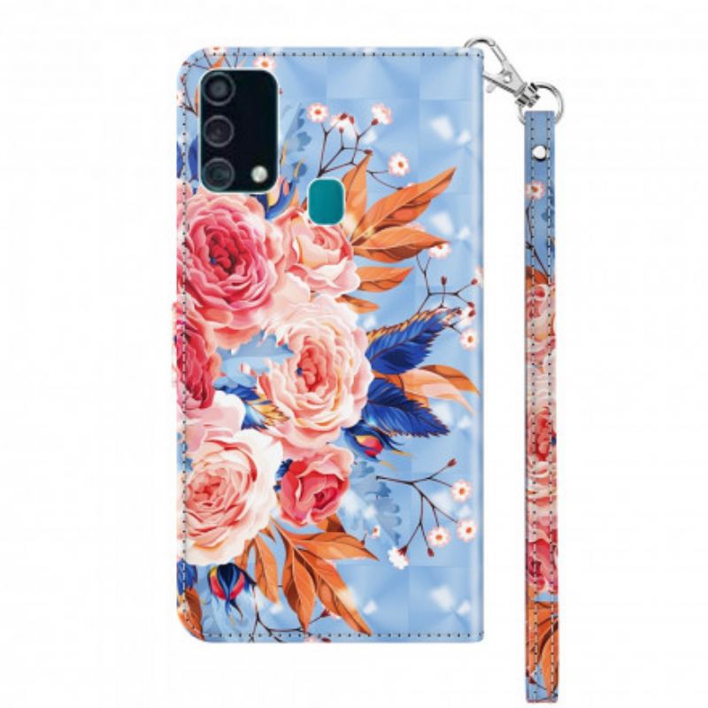 Flip Cover Samsung Galaxy A32 5G Romantisk Lysplet Med Snor