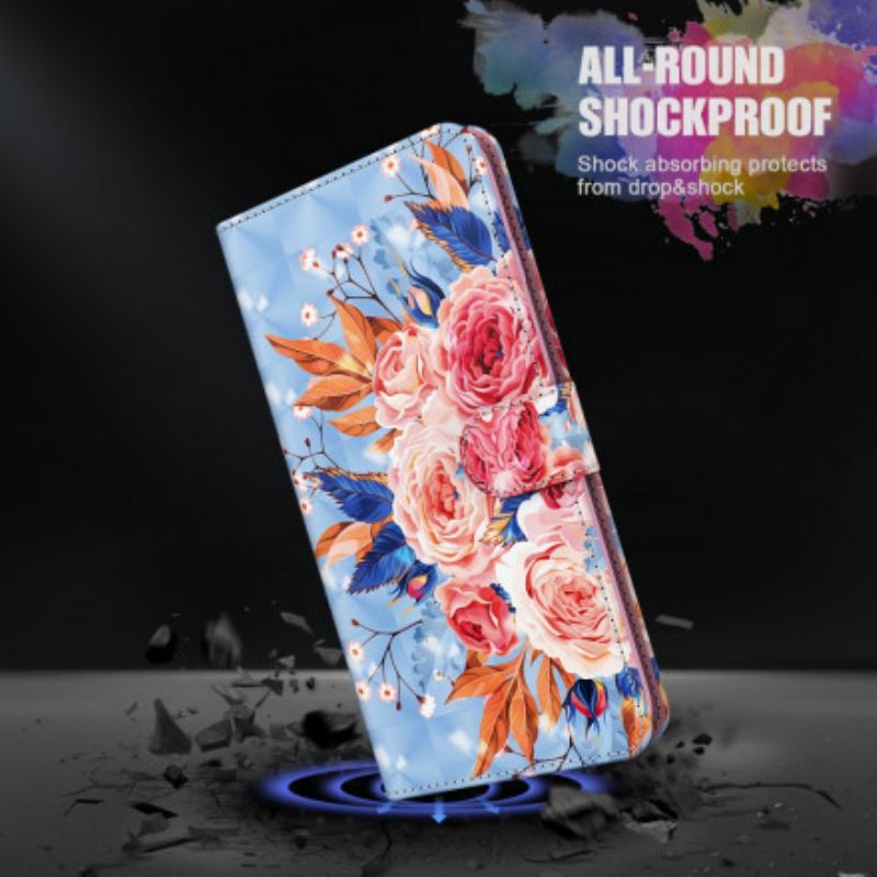 Flip Cover Samsung Galaxy A32 5G Romantisk Lysplet Med Snor