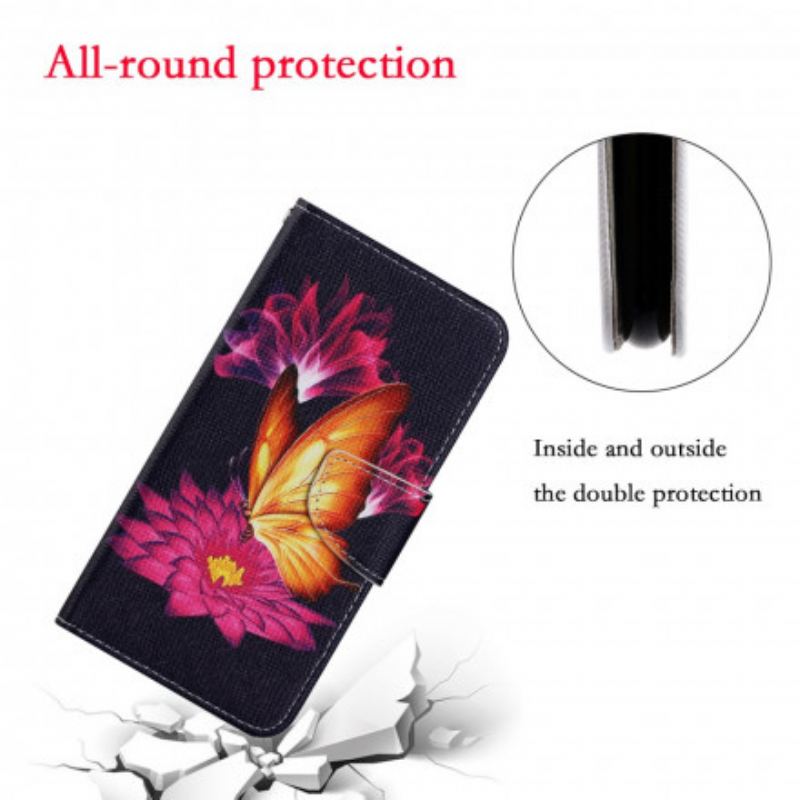 Flip Cover Samsung Galaxy A32 5G Sommerfugl Og Lotus