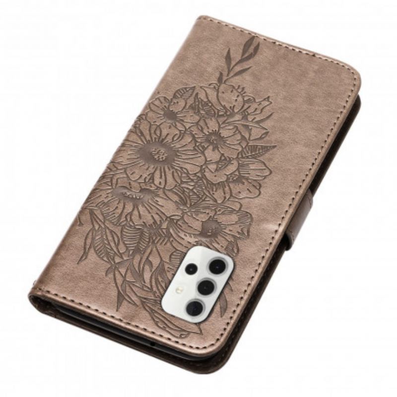 Flip Cover Samsung Galaxy A32 5G Sommerfugledesign Med Snor