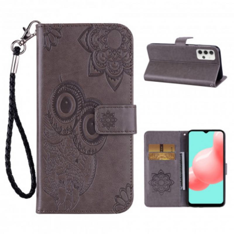 Flip Cover Samsung Galaxy A32 5G Ugle Mandala Og Lanyard