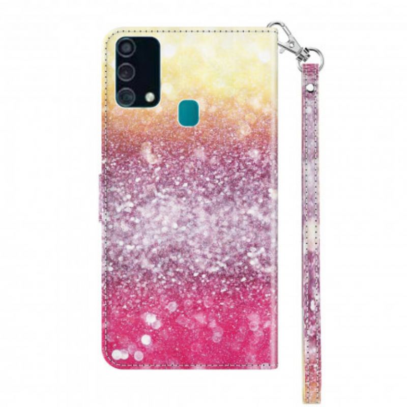 Læder Cover Samsung Galaxy A32 5G Light Spot Glitter Magenta