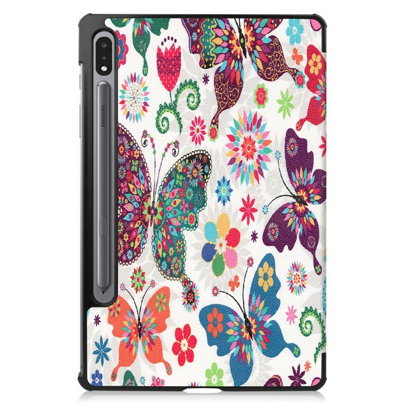 Cover Samsung Galaxy Tab S8 / Tab S7 Vintage Blomsterpenneholder