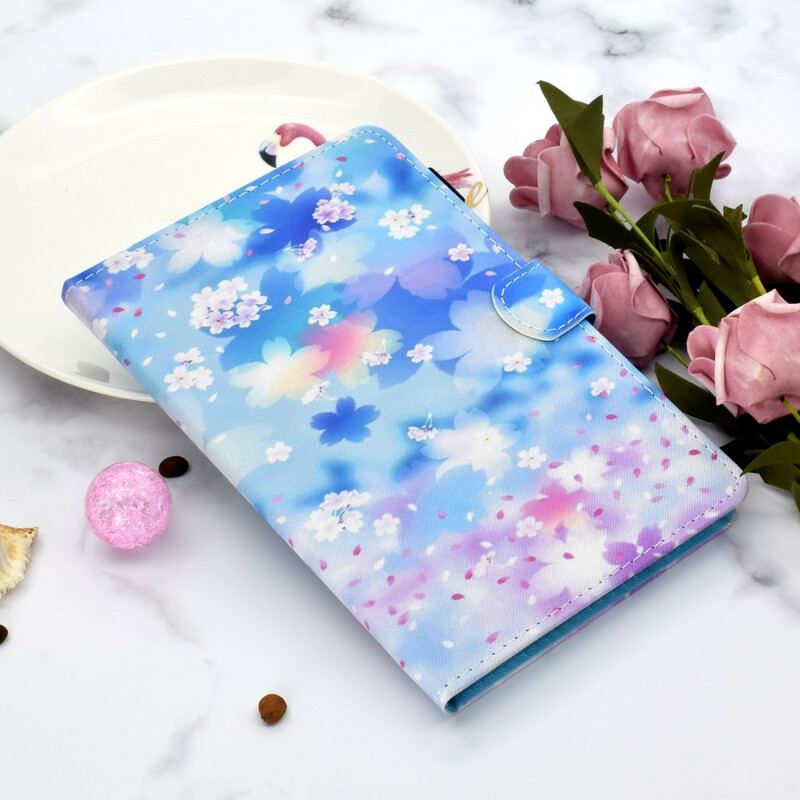 Flip Cover Samsung Galaxy Tab S8 / Tab S7 Akvarel Blomster