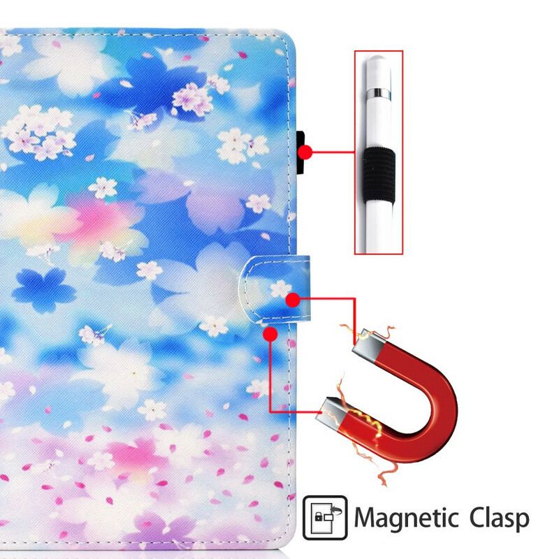 Flip Cover Samsung Galaxy Tab S8 / Tab S7 Akvarel Blomster