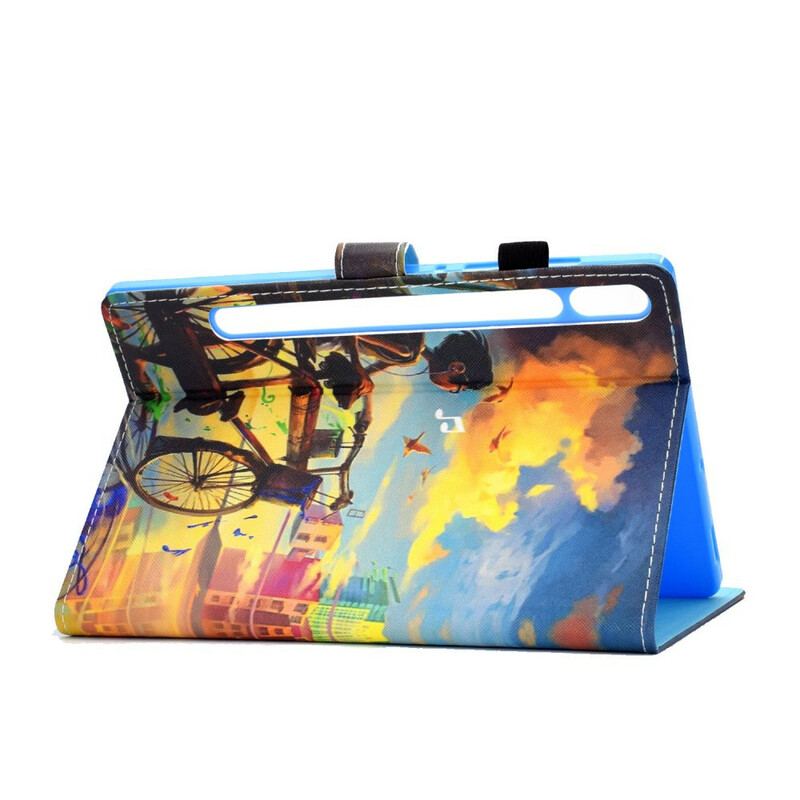 Flip Cover Samsung Galaxy Tab S8 / Tab S7 Cykel Kunst