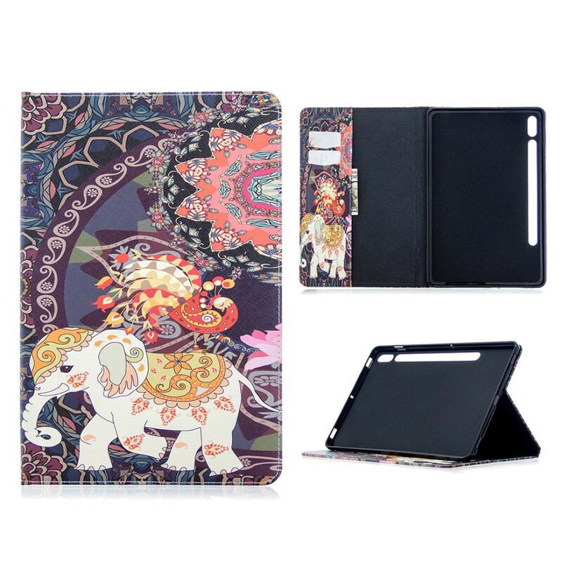 Flip Cover Samsung Galaxy Tab S8 / Tab S7 Elefant Print Mønster