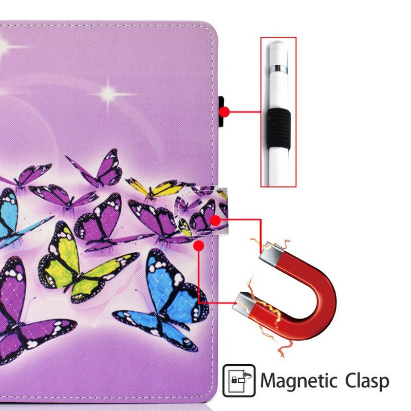 Flip Cover Samsung Galaxy Tab S8 / Tab S7 Malede Sommerfugle