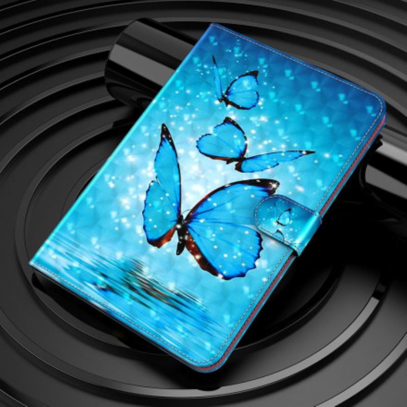 Flip Cover Samsung Galaxy Tab S8 / Tab S7 Sommerfugle I Imiteret Læder