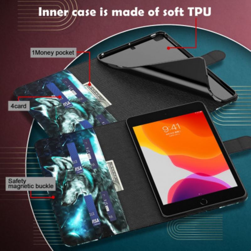 Flip Cover Samsung Galaxy Tab S8 / Tab S7 Ulv I Imiteret Læder