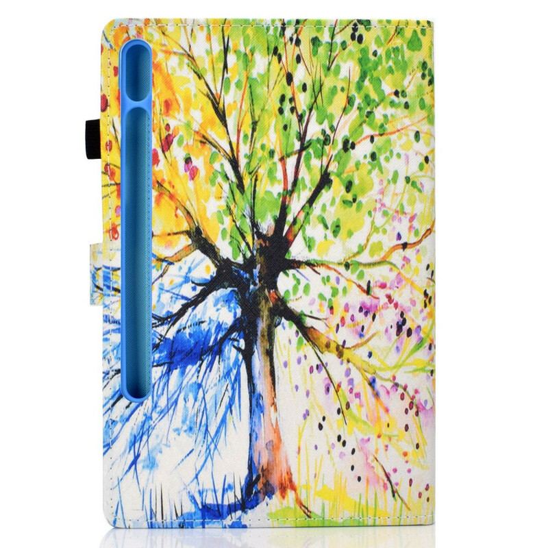 Læder Cover Samsung Galaxy Tab S8 / Tab S7 Akvarel Træ