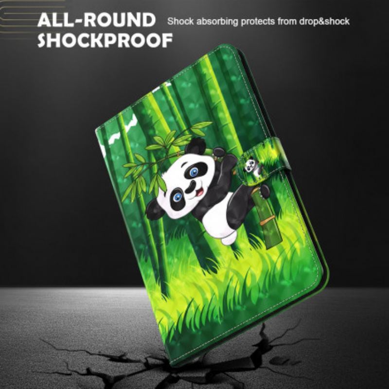 Læder Cover Samsung Galaxy Tab S8 / Tab S7 Panda I Imiteret Læder