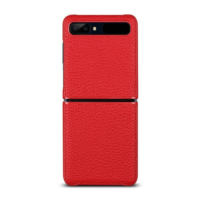 Cover Samsung Galaxy Z Flip Flip Cover Ægte Litchi Læder