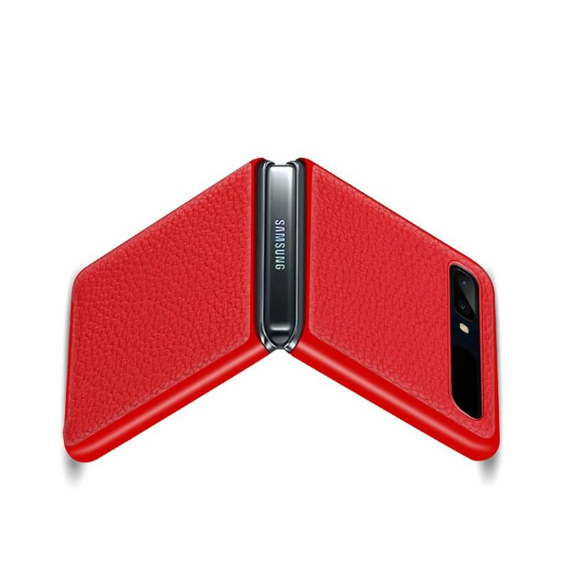 Cover Samsung Galaxy Z Flip Flip Cover Ægte Litchi Læder