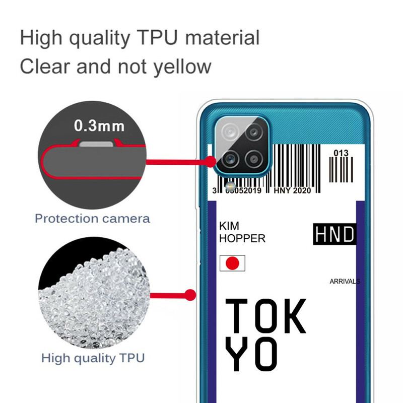 Cover Samsung Galaxy M12 / A12 Boardingkort Til Tokyo