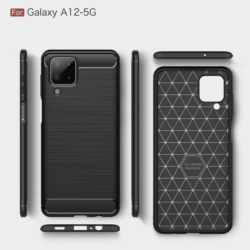 Cover Samsung Galaxy M12 / A12 Børstet Kulfiber