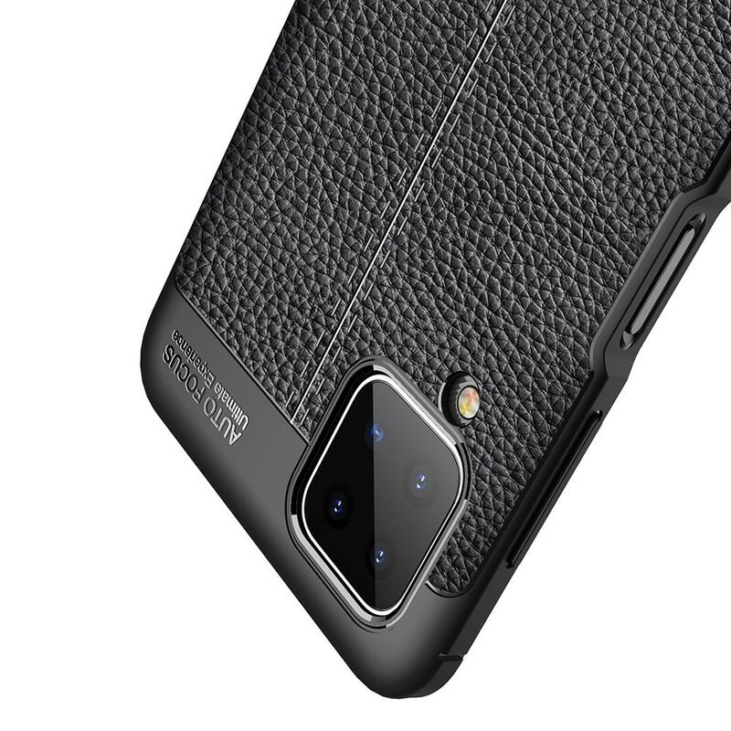 Cover Samsung Galaxy M12 / A12 Dobbelt Linje Litchi Læder Effekt