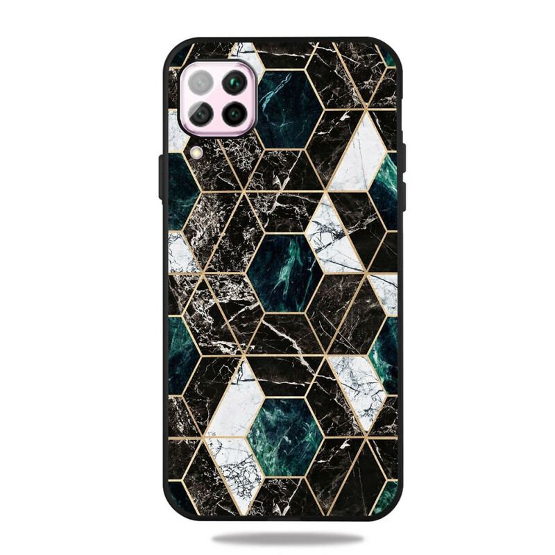 Cover Samsung Galaxy M12 / A12 Farverig Geometri Marmor