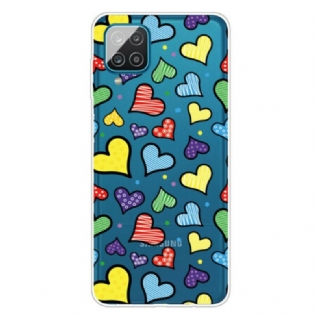 Cover Samsung Galaxy M12 / A12 Flerfarvede Hjerter