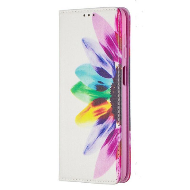 Cover Samsung Galaxy M12 / A12 Flip Cover Akvarel Blomst