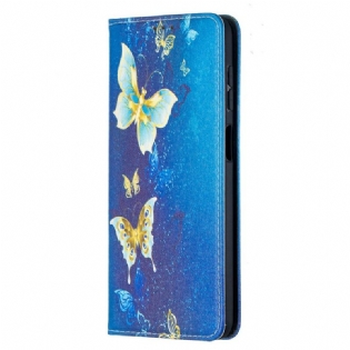 Cover Samsung Galaxy M12 / A12 Flip Cover Farverige Sommerfugle