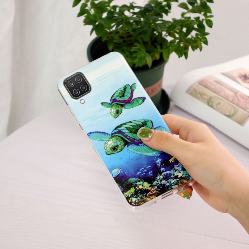 Cover Samsung Galaxy M12 / A12 Fluorescerende Skildpadder