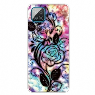 Cover Samsung Galaxy M12 / A12 Grafisk Blomst