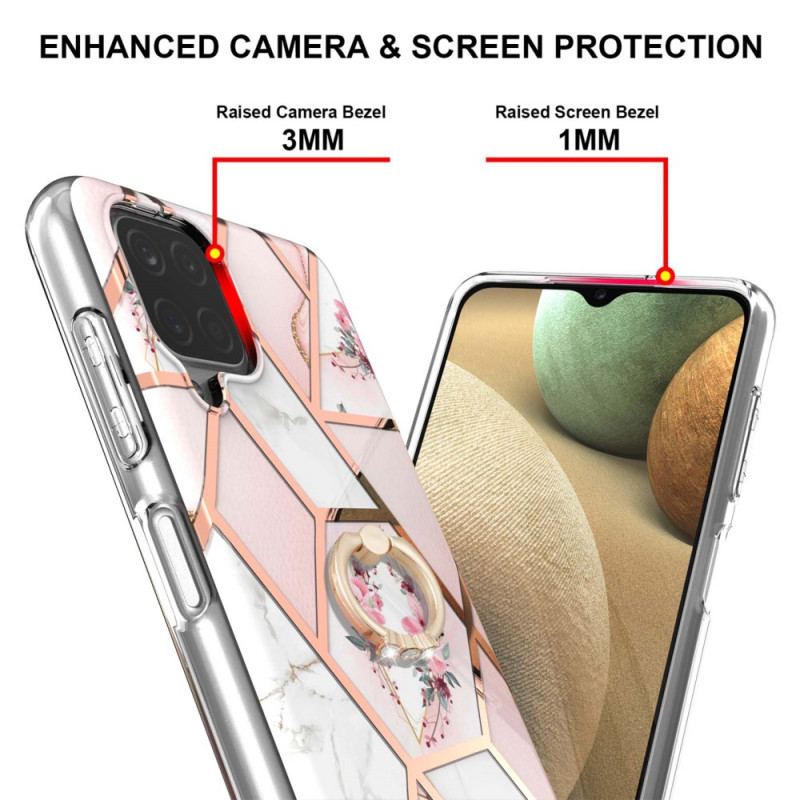 Cover Samsung Galaxy M12 / A12 Marmor Med Ringstøtte