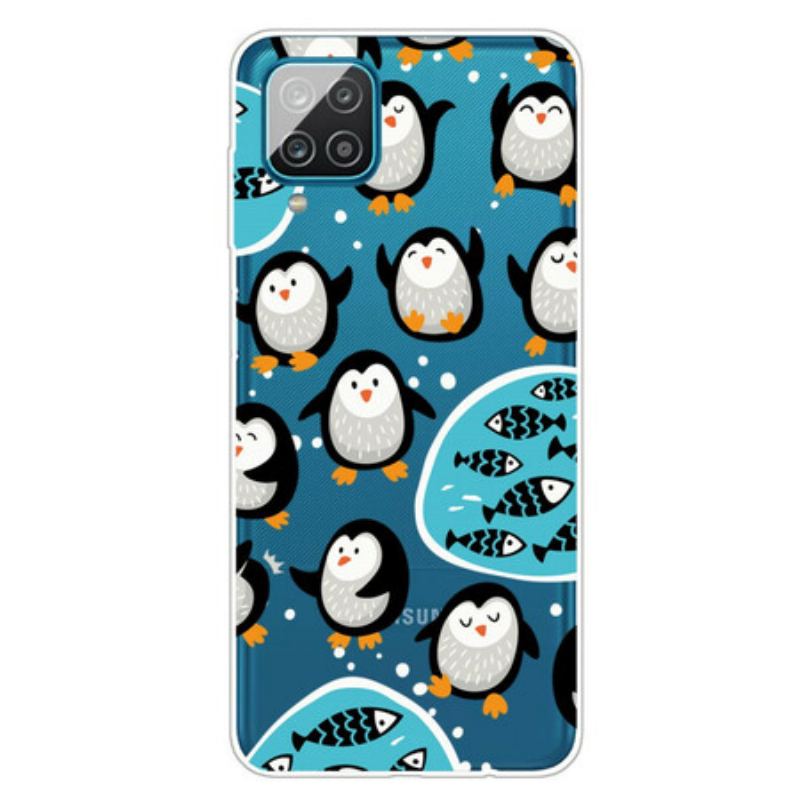 Cover Samsung Galaxy M12 / A12 Pingviner Og Fisk