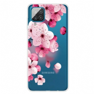 Cover Samsung Galaxy M12 / A12 Små Lyserøde Blomster