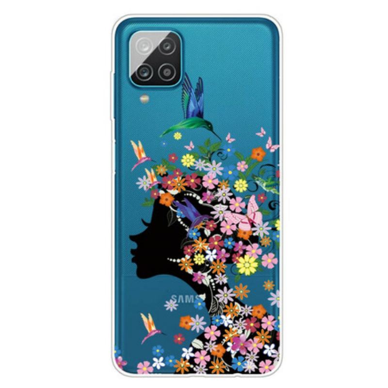 Cover Samsung Galaxy M12 / A12 Smukt Blomsterhoved