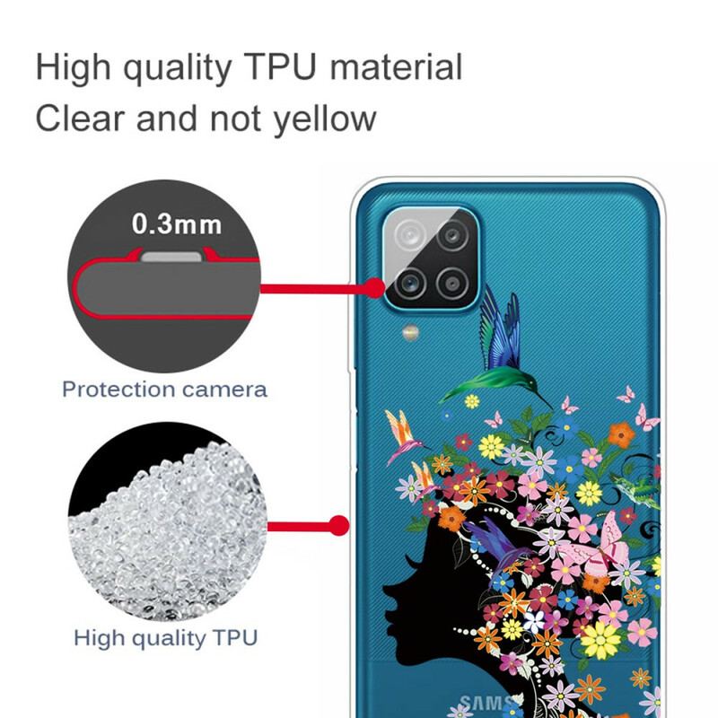 Cover Samsung Galaxy M12 / A12 Smukt Blomsterhoved