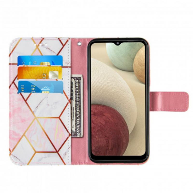 Flip Cover Samsung Galaxy M12 / A12 Geometrisk Marmor