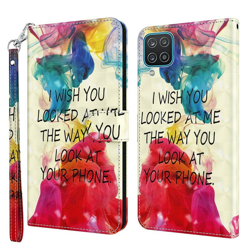 Flip Cover Samsung Galaxy M12 / A12 Light Spot I Wish With Lanyard