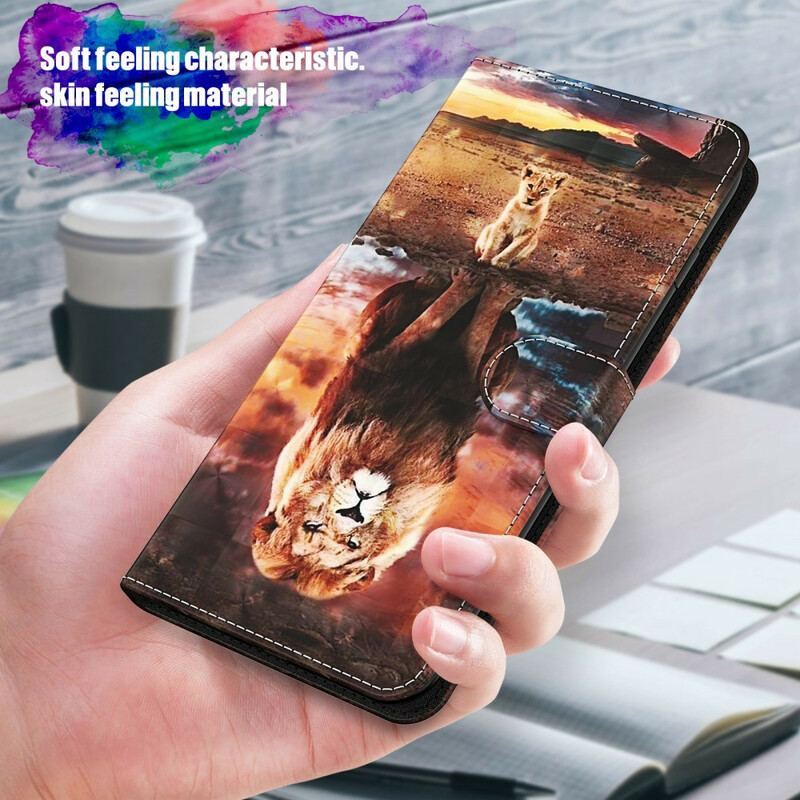 Flip Cover Samsung Galaxy M12 / A12 Lyspletløve Med Snor