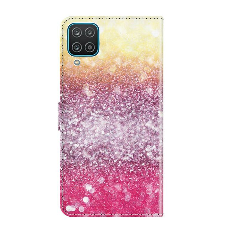 Flip Cover Samsung Galaxy M12 / A12 Magenta Glitter Gradient
