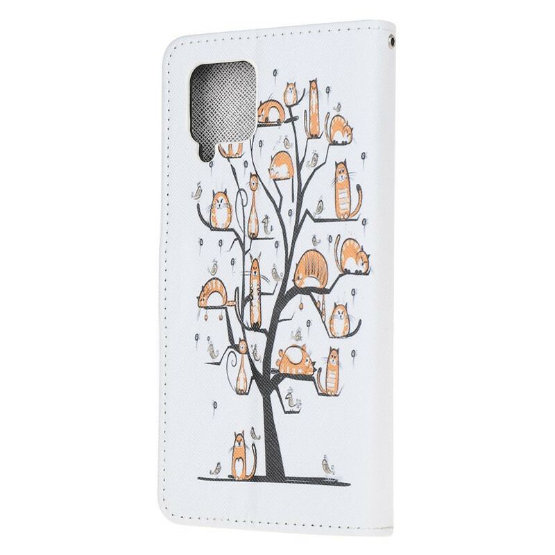 Flip Cover Samsung Galaxy M12 / A12 Med Snor Funky Cats Med Rem