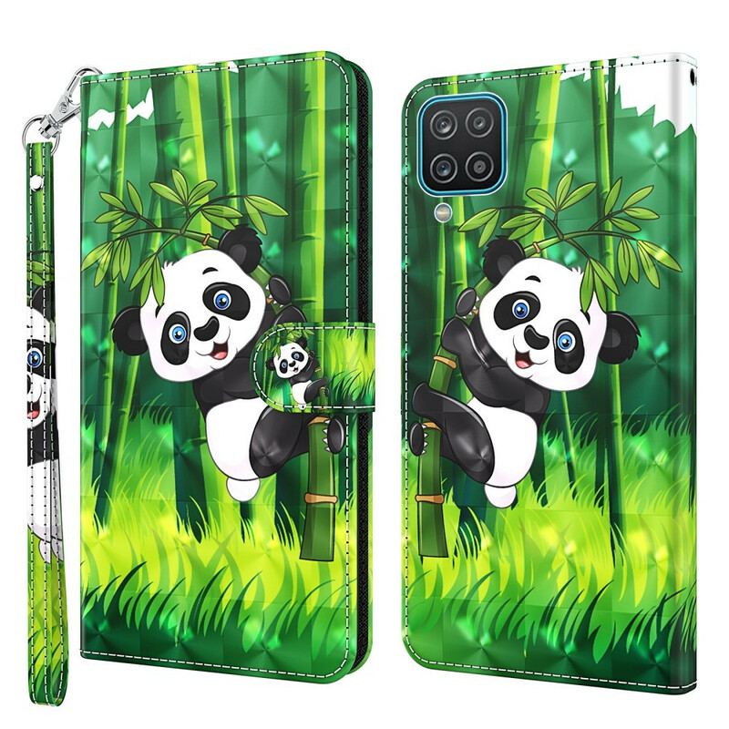 Flip Cover Samsung Galaxy M12 / A12 Panda Og Bambus