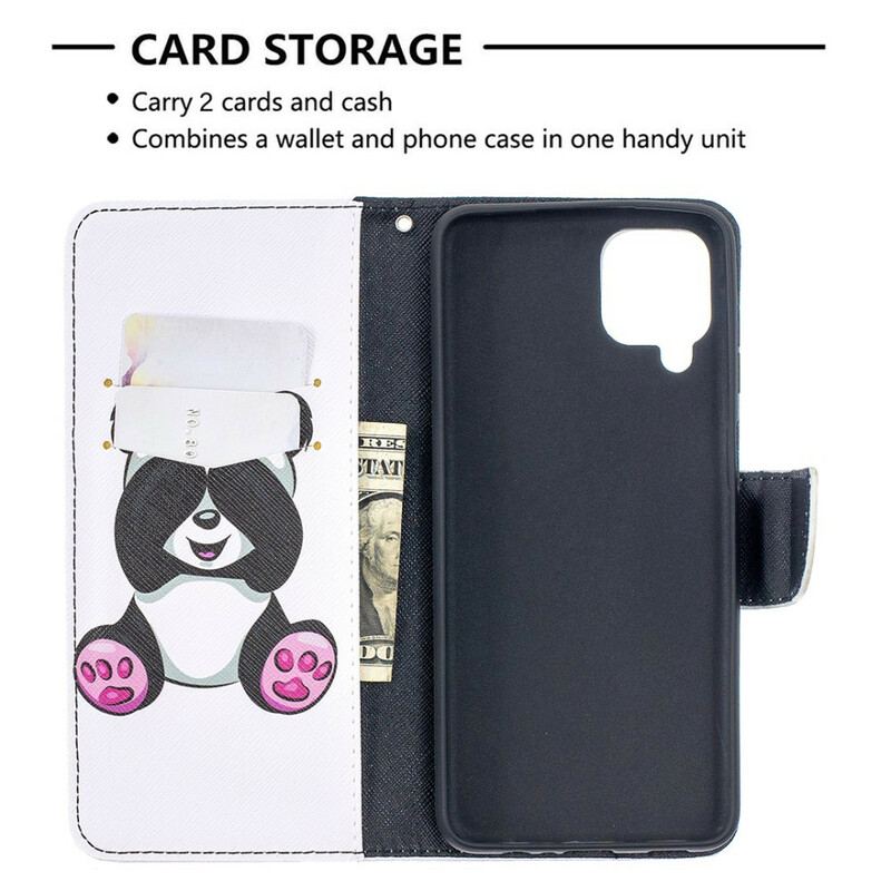 Flip Cover Samsung Galaxy M12 / A12 Panda Sjov