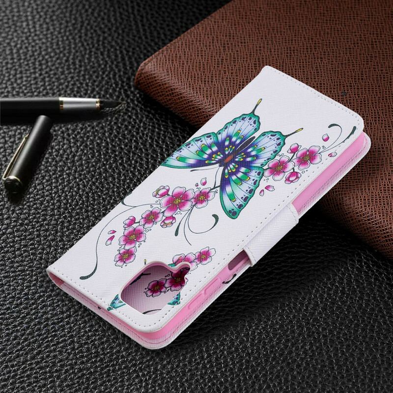 Flip Cover Samsung Galaxy M12 / A12 Sommerfugle Konger