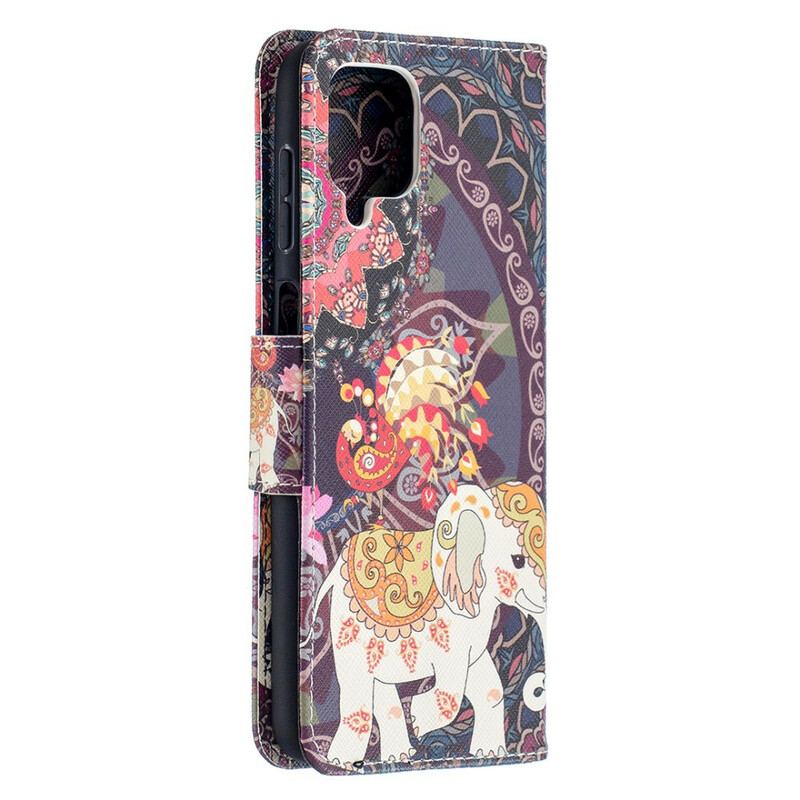 Læder Cover Samsung Galaxy M12 / A12 Indisk Elefant