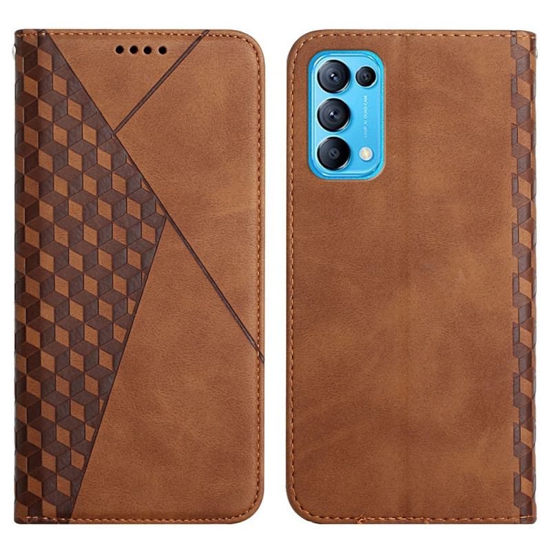 Cover Oppo Find X3 Lite Flip Cover Geo Lædereffekt